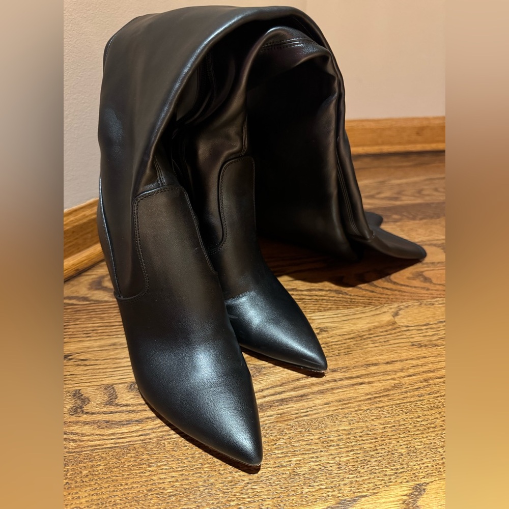 Black Over-the-Knee Boots Block Heel-4in - Picture 8 of 8